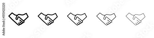 Handshake icon Outline and flat style designs