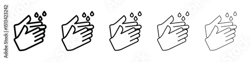 Handwashing icon Outline and flat style designs