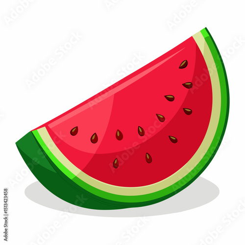 National Watermelon Day Vector - Fresh Juicy Watermelon Illustration on White Background