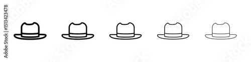 Hat icon Outline and flat style designs