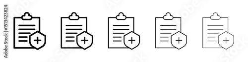 Health insurance icon Outline and flat style designs