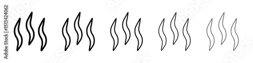 Heat icon Outline and flat style designs