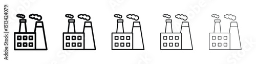Heat power station icon Outline and flat style designs