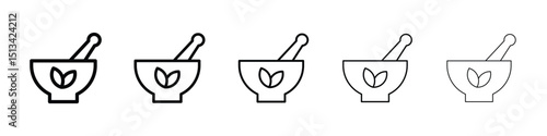 Herbal medicine icon Outline and flat style designs