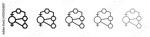 Hormones icon Outline and flat style designs