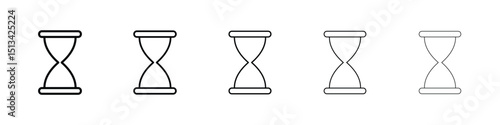 Hourglass icon Outline and flat style designs