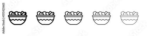 Iftar meal ramadan icon Outline and flat style designs