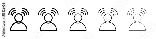 Influencer icon Outline and flat style designs
