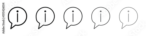 Info icon Outline and flat style designs