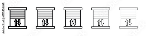 Jalousie icon Outline and flat style designs