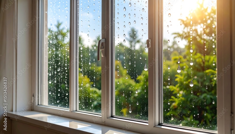 Fototapeta premium Rain drops on a window