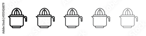 Juicer squeezer icon Outline and flat style designs