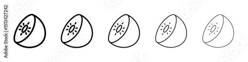 Kiwi icon Outline and flat style designs