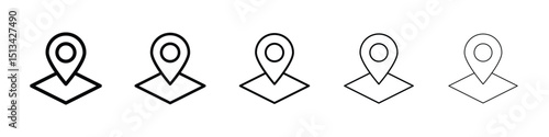 Land layer location icon Outline and flat style designs