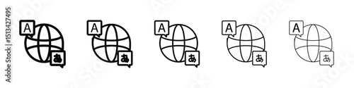 Language icon Outline and flat style designs