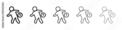 Late icon Outline and flat style designs