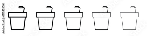 Lectern icon Outline and flat style designs