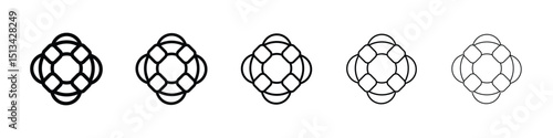 Life buoy icon Outline and flat style designs