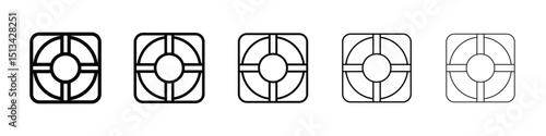 Life buoy icon Outline and flat style designs