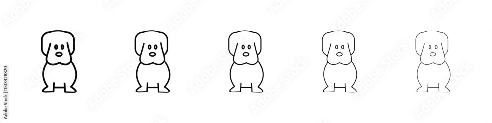 Fototapeta premium Little puppy icon Outline and flat style designs