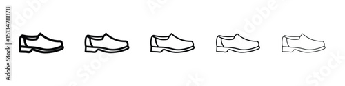 Loafer icon Outline and flat style designs