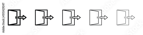 Logout icon Outline and flat style designs