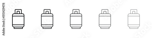 LPG icon Outline and flat style designs