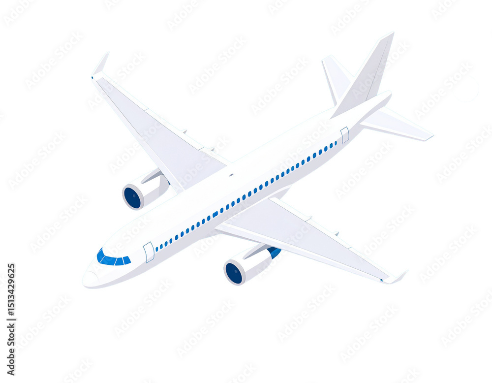 Isometric Icon of Passenger Jet Isometric Icon of Passenger Jet