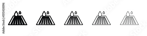 Manhole icon Outline and flat style designs