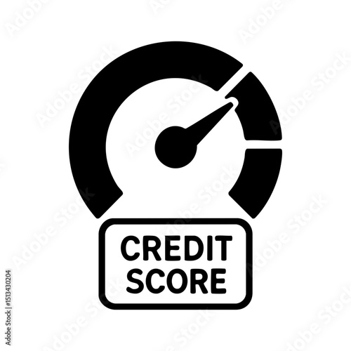 Credit score gauge icon with dial meter