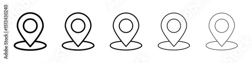 Map marker icon Outline and flat style designs