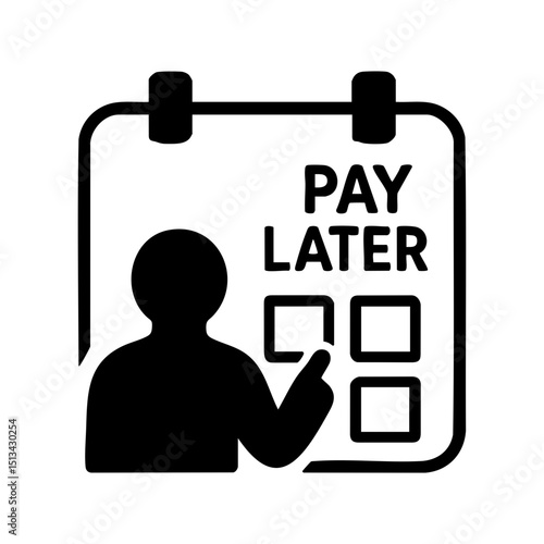Pay later calendar icon with user selecting
