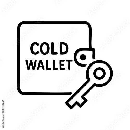 Cold wallet crypto storage with key icon
