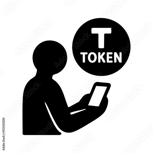 User accessing digital token on smartphone