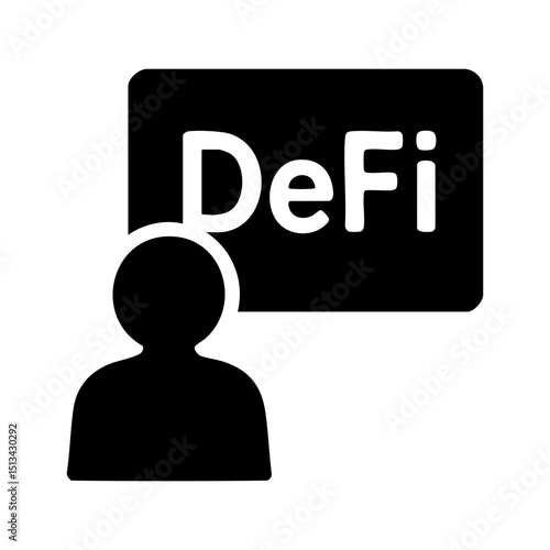 User and DeFi decentralized finance icon