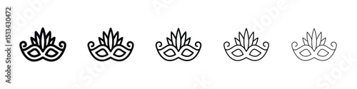 Mask for brazil carnival celebration icon Outline and flat style designs