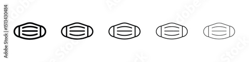 Mask face icon Outline and flat style designs