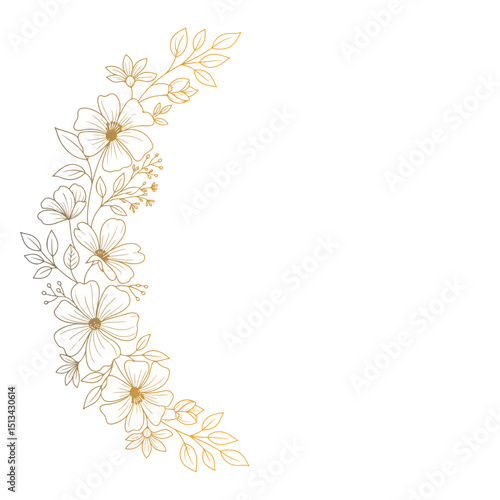 Wallpaper Mural Elegant Gold Gradient Floral Border Vector Illustration with Hand-Drawn Flowers and Leaves for Wedding Invitations Greeting Cards and Luxury Designs

 Torontodigital.ca