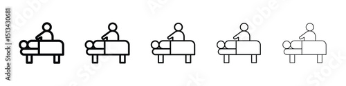 Massage icon Outline and flat style designs