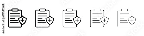 Medical insurance icon Outline and flat style designs