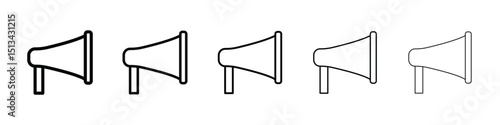 Megaphone icon Outline and flat style designs