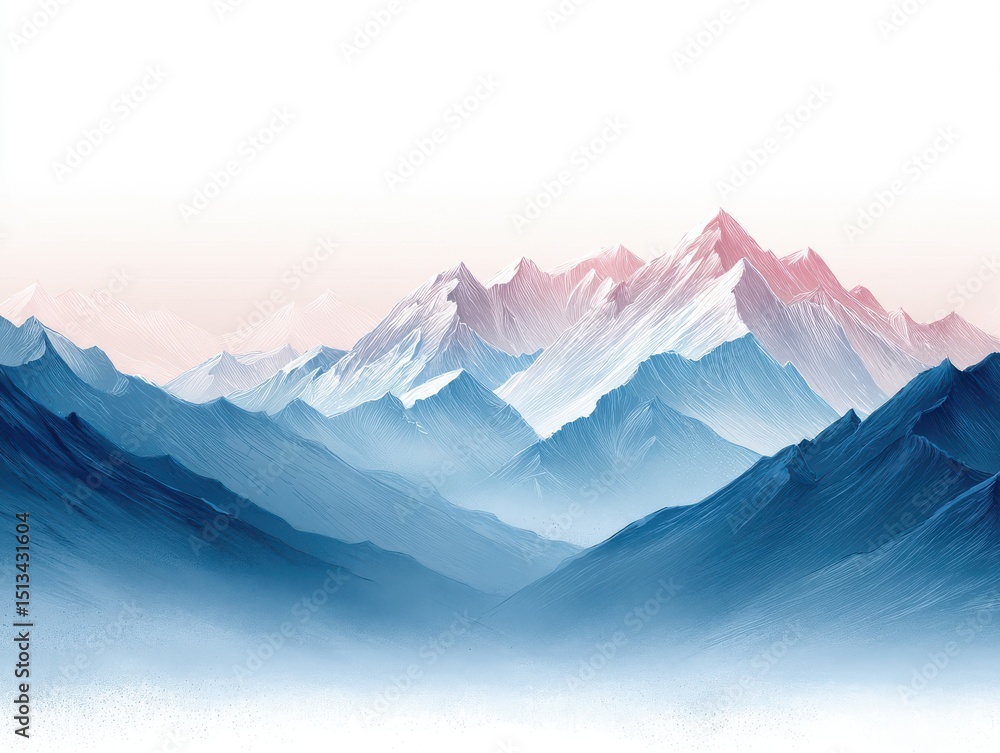 Fototapeta premium Mountain range vector outline with jagged peaks perfect for adventure themes 