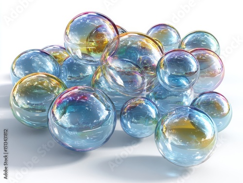 Wallpaper Mural Transparent soap bubbles with light reflections representing playfulness
 Torontodigital.ca