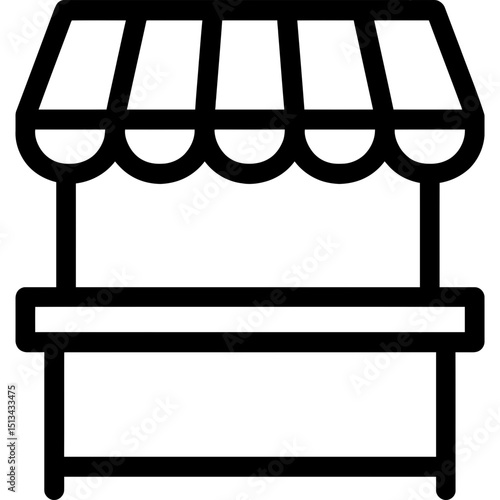 Minimalist market stall outline icon
