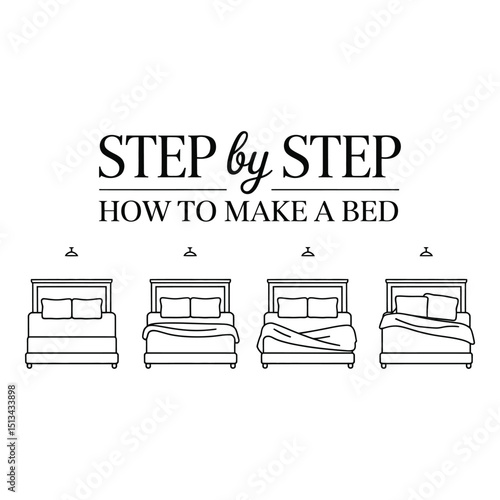 Easy steps on how to make a bed neat bedding line art guide