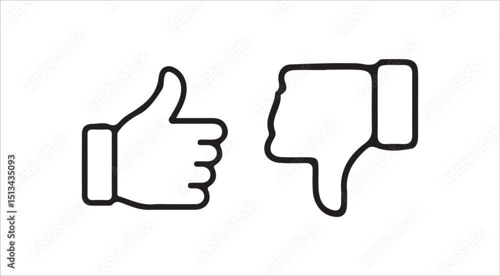 thumb up and down thumb up and down