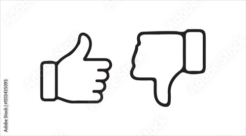 thumb up and down