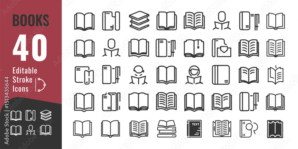 Book Icon Set – Open and Closed Book Symbols in Outline and Solid Style for Education and Reading Apps
Book Icon Set – Open and Closed Book Symbols in Outline and Solid Style for Education and Reading Apps