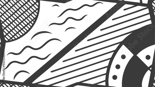 Vector illustration of black tire tracks in snow and sand, a symbolic wheel design for business art