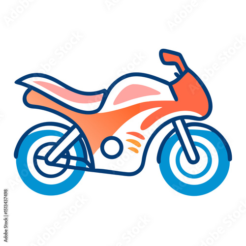 Orange motorcycle illustration, for websites and blogs